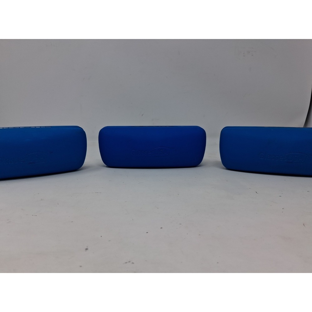 3 PIECES GLASSES USA CLAMSHELL EYEGLASSES / SUNGLASSES CASE BLUE. X